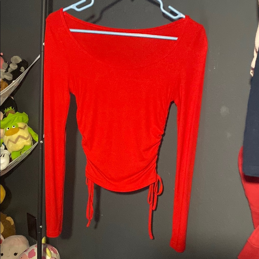 Source Unknown Vibrant Red Long Sleeve Bodysuit